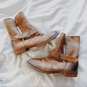 Faux Suede Fur Lined Buckle Booties